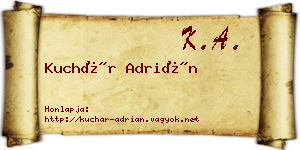 Kuchár Adrián névjegykártya